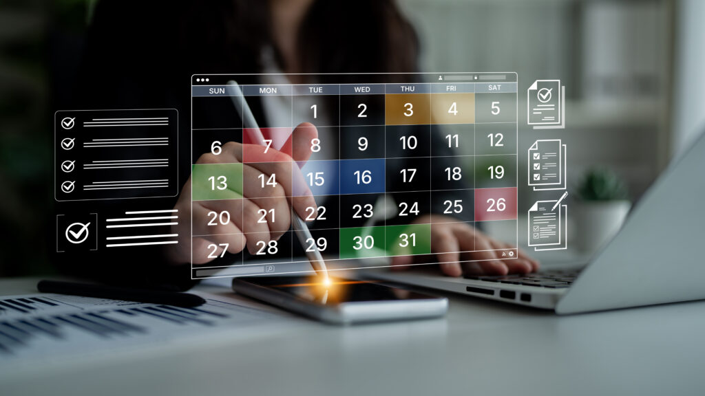 Smartphone mit VR Kalender